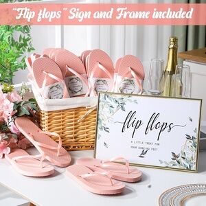 23 Pairs Wedding Guest Flip Flops in Pink